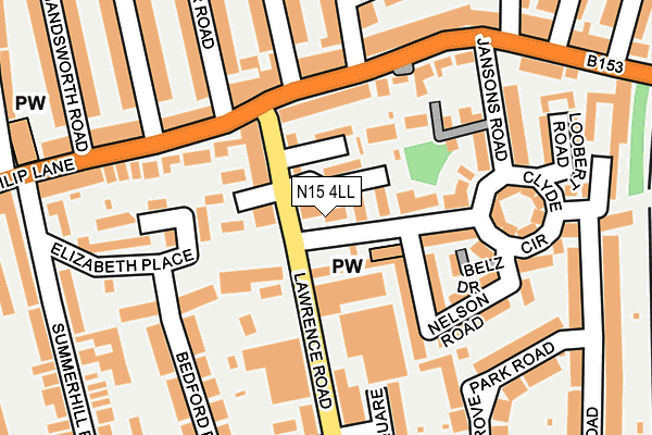 N15 4LL map - OS OpenMap – Local (Ordnance Survey) N15 4LL map - OS OpenMap – Local (Ordnance Survey)