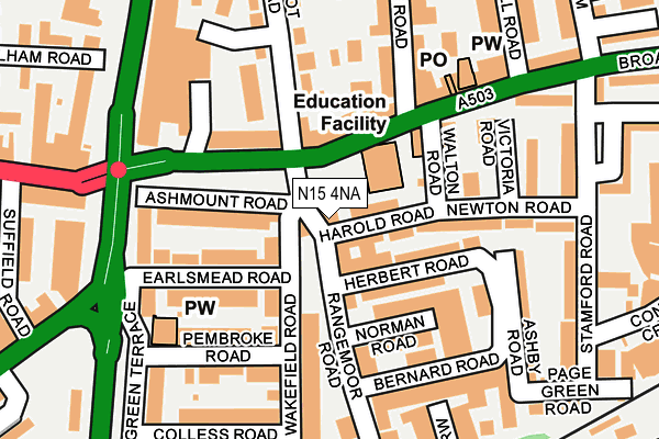 N15 4NA map - OS OpenMap – Local (Ordnance Survey)