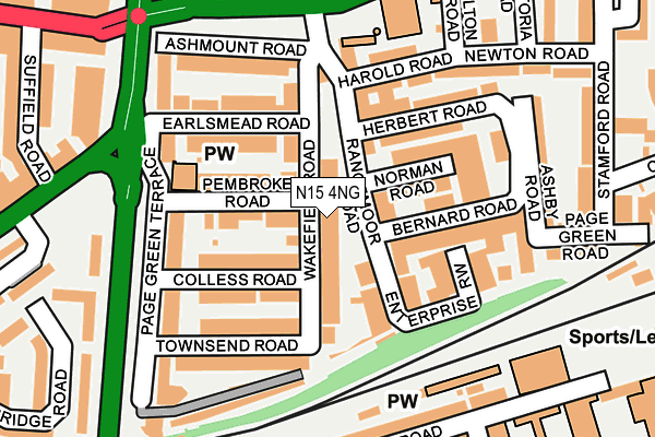N15 4NG map - OS OpenMap – Local (Ordnance Survey) N15 4NG map - OS OpenMap – Local (Ordnance Survey)