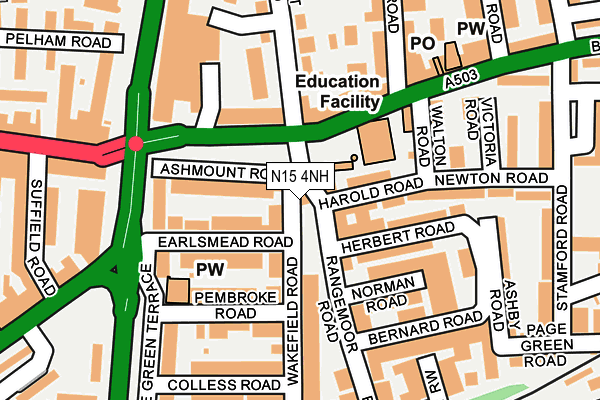 N15 4NH map - OS OpenMap – Local (Ordnance Survey)