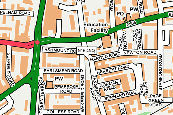 N15 4NQ map - OS OpenMap – Local (Ordnance Survey)