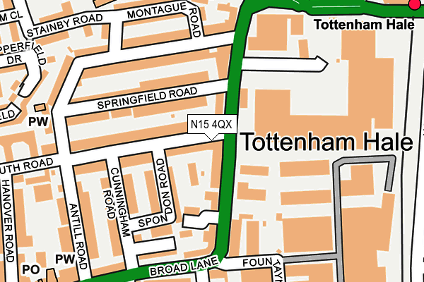 N15 4QX map - OS OpenMap – Local (Ordnance Survey) N15 4QX map - OS OpenMap – Local (Ordnance Survey)