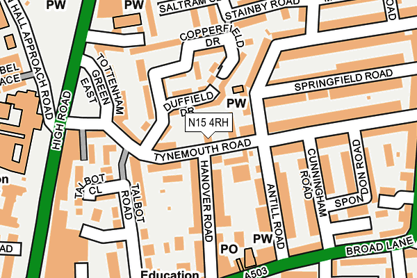 N15 4RH map - OS OpenMap – Local (Ordnance Survey) N15 4RH map - OS OpenMap – Local (Ordnance Survey)