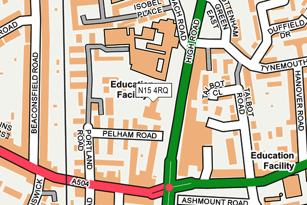 N15 4RQ map - OS OpenMap – Local (Ordnance Survey)
