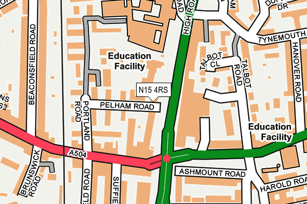 N15 4RS map - OS OpenMap – Local (Ordnance Survey)