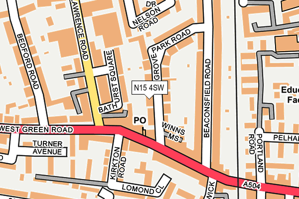 N15 4SW map - OS OpenMap – Local (Ordnance Survey) N15 4SW map - OS OpenMap – Local (Ordnance Survey)