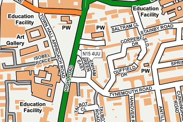 N15 4UU map - OS OpenMap – Local (Ordnance Survey) N15 4UU map - OS OpenMap – Local (Ordnance Survey)