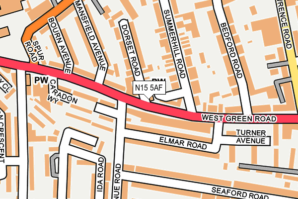 N15 5AF map - OS OpenMap – Local (Ordnance Survey) N15 5AF map - OS OpenMap – Local (Ordnance Survey)