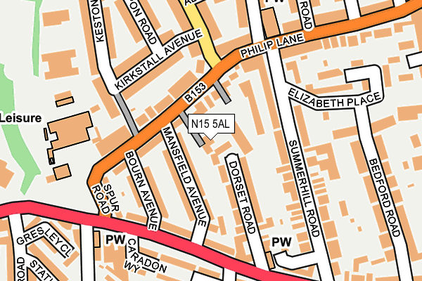 N15 5AL map - OS OpenMap – Local (Ordnance Survey) N15 5AL map - OS OpenMap – Local (Ordnance Survey)