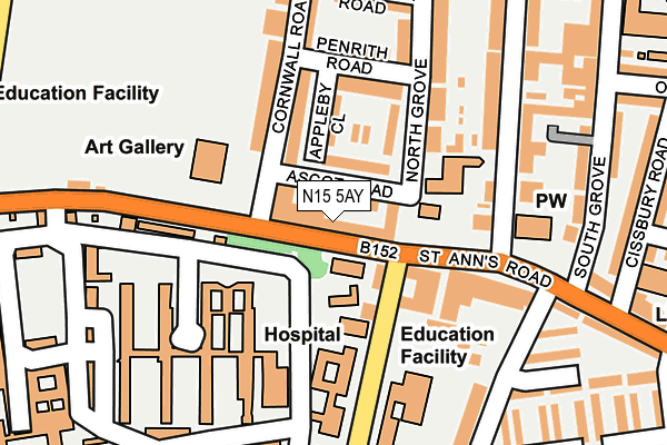 N15 5AY map - OS OpenMap – Local (Ordnance Survey) N15 5AY map - OS OpenMap – Local (Ordnance Survey)