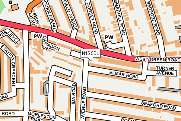 N15 5DL map - OS OpenMap – Local (Ordnance Survey)