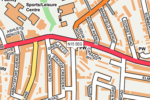 N15 5EG map - OS OpenMap – Local (Ordnance Survey) N15 5EG map - OS OpenMap – Local (Ordnance Survey)