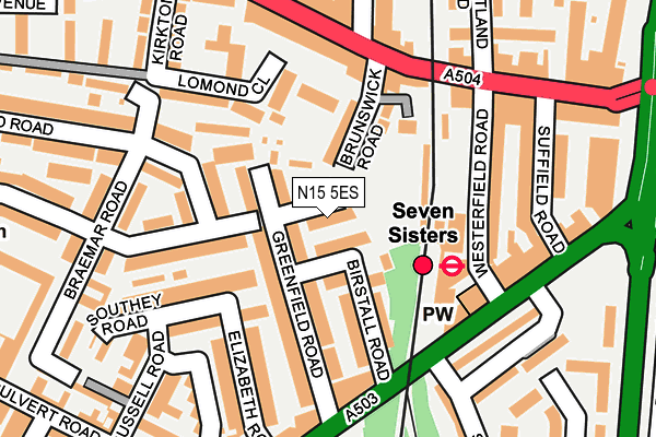 N15 5ES map - OS OpenMap – Local (Ordnance Survey) N15 5ES map - OS OpenMap – Local (Ordnance Survey)