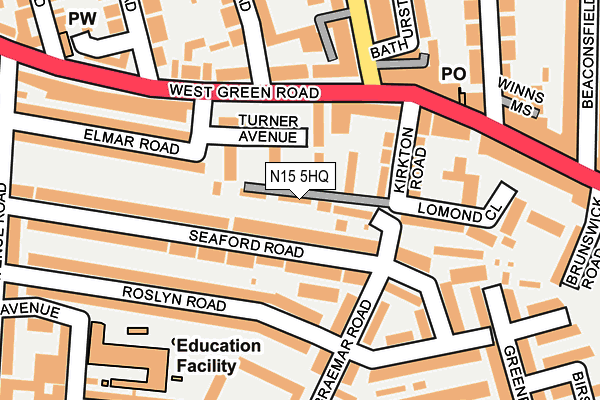 N15 5HQ map - OS OpenMap – Local (Ordnance Survey) N15 5HQ map - OS OpenMap – Local (Ordnance Survey)