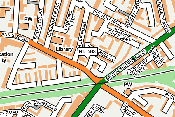 N15 5HS map - OS OpenMap – Local (Ordnance Survey) N15 5HS map - OS OpenMap – Local (Ordnance Survey)
