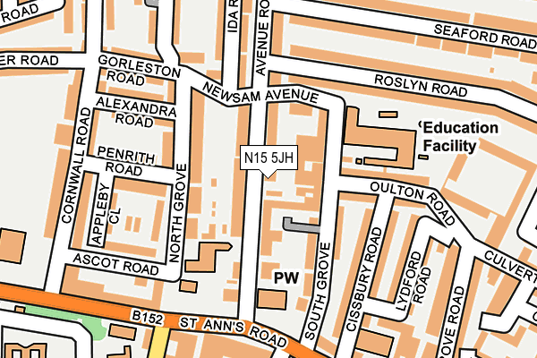 N15 5JH map - OS OpenMap – Local (Ordnance Survey) N15 5JH map - OS OpenMap – Local (Ordnance Survey)