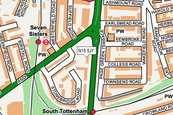 N15 5JY map - OS OpenMap – Local (Ordnance Survey) N15 5JY map - OS OpenMap – Local (Ordnance Survey)