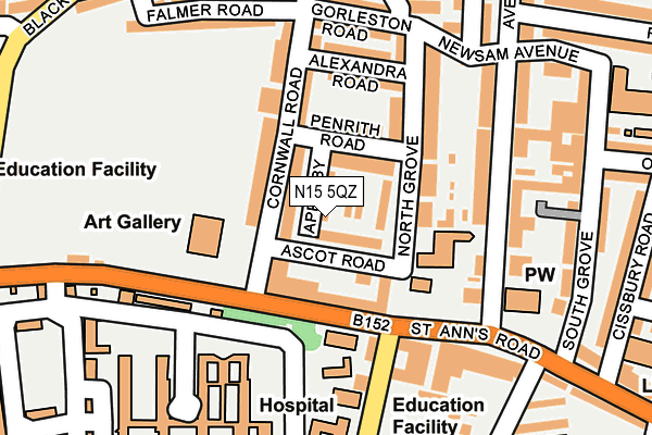 N15 5QZ map - OS OpenMap – Local (Ordnance Survey)