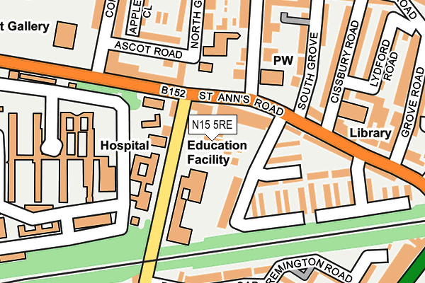 N15 5RE map - OS OpenMap – Local (Ordnance Survey) N15 5RE map - OS OpenMap – Local (Ordnance Survey)