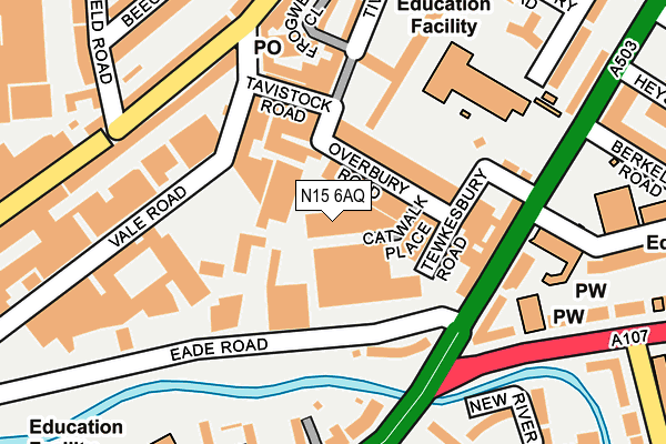 N15 6AQ map - OS OpenMap – Local (Ordnance Survey) N15 6AQ map - OS OpenMap – Local (Ordnance Survey)