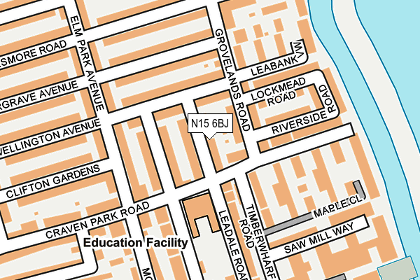 N15 6BJ map - OS OpenMap – Local (Ordnance Survey)