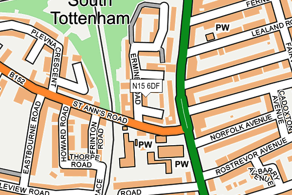 N15 6DF map - OS OpenMap – Local (Ordnance Survey) N15 6DF map - OS OpenMap – Local (Ordnance Survey)