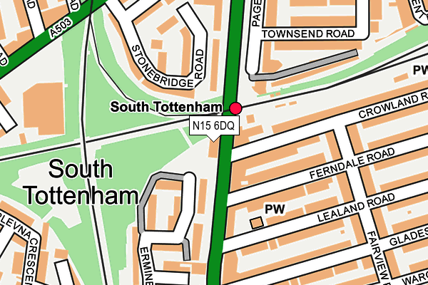 N15 6DQ map - OS OpenMap – Local (Ordnance Survey)