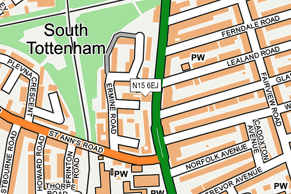N15 6EJ map - OS OpenMap – Local (Ordnance Survey) N15 6EJ map - OS OpenMap – Local (Ordnance Survey)