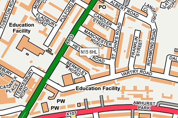N15 6HL map - OS OpenMap – Local (Ordnance Survey) N15 6HL map - OS OpenMap – Local (Ordnance Survey)