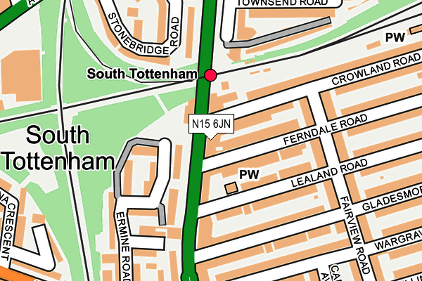 N15 6JN map - OS OpenMap – Local (Ordnance Survey)