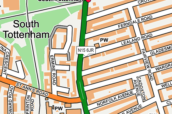 N15 6JR map - OS OpenMap – Local (Ordnance Survey)