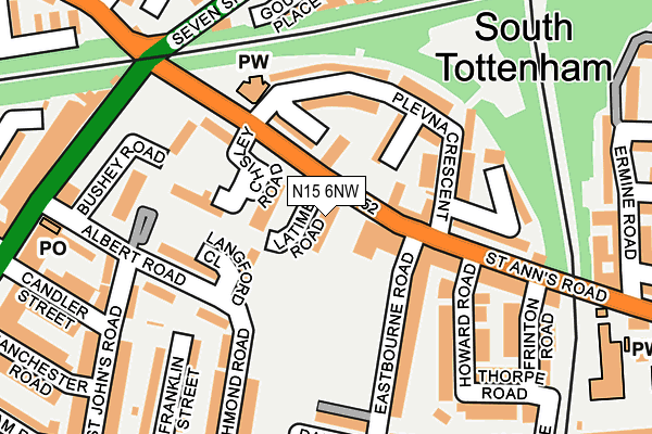 N15 6NW map - OS OpenMap – Local (Ordnance Survey) N15 6NW map - OS OpenMap – Local (Ordnance Survey)