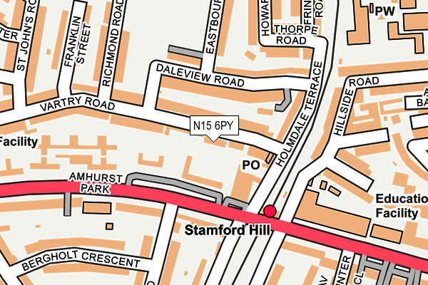 N15 6PY map - OS OpenMap – Local (Ordnance Survey) N15 6PY map - OS OpenMap – Local (Ordnance Survey)
