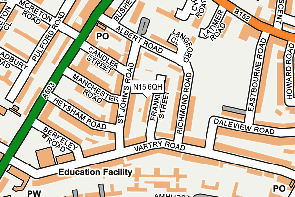 N15 6QH map - OS OpenMap – Local (Ordnance Survey) N15 6QH map - OS OpenMap – Local (Ordnance Survey)