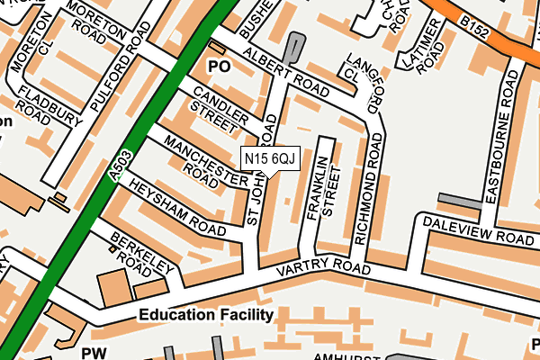 N15 6QJ map - OS OpenMap – Local (Ordnance Survey)