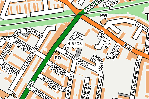 N15 6QS map - OS OpenMap – Local (Ordnance Survey) N15 6QS map - OS OpenMap – Local (Ordnance Survey)