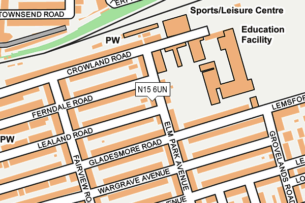 N15 6UN map - OS OpenMap – Local (Ordnance Survey)