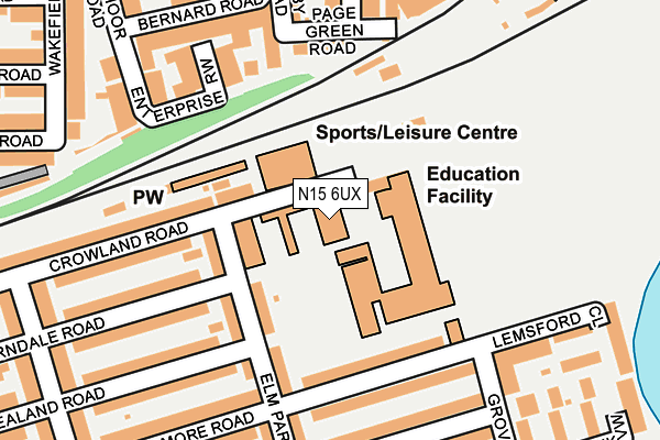 N15 6UX map - OS OpenMap – Local (Ordnance Survey) N15 6UX map - OS OpenMap – Local (Ordnance Survey)