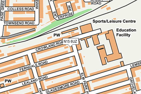 N15 6UZ map - OS OpenMap – Local (Ordnance Survey)