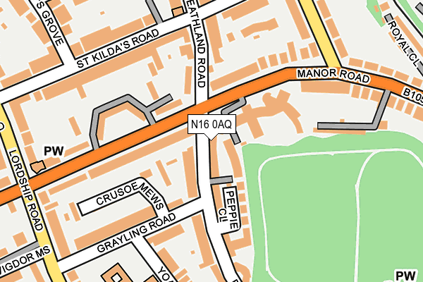 N16 0AQ map - OS OpenMap – Local (Ordnance Survey) N16 0AQ map - OS OpenMap – Local (Ordnance Survey)
