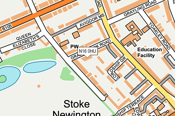 N16 0HU map - OS OpenMap – Local (Ordnance Survey) N16 0HU map - OS OpenMap – Local (Ordnance Survey)
