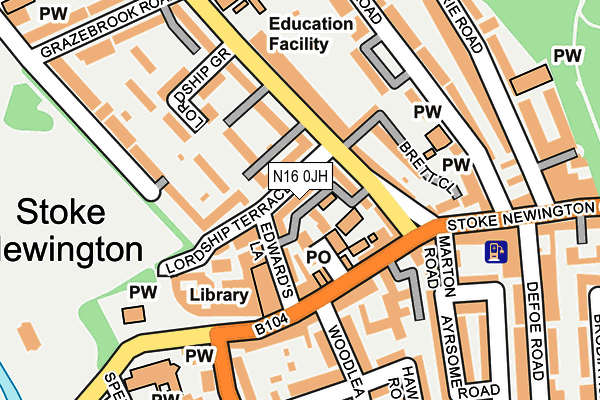 N16 0JH map - OS OpenMap – Local (Ordnance Survey)