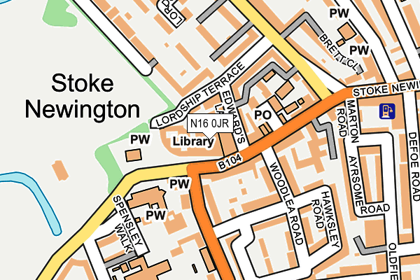N16 0JR map - OS OpenMap – Local (Ordnance Survey) N16 0JR map - OS OpenMap – Local (Ordnance Survey)