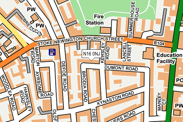 N16 0NJ map - OS OpenMap – Local (Ordnance Survey) N16 0NJ map - OS OpenMap – Local (Ordnance Survey)