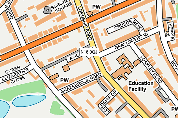 N16 0QJ map - OS OpenMap – Local (Ordnance Survey) N16 0QJ map - OS OpenMap – Local (Ordnance Survey)