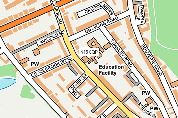 N16 0QP map - OS OpenMap – Local (Ordnance Survey) N16 0QP map - OS OpenMap – Local (Ordnance Survey)