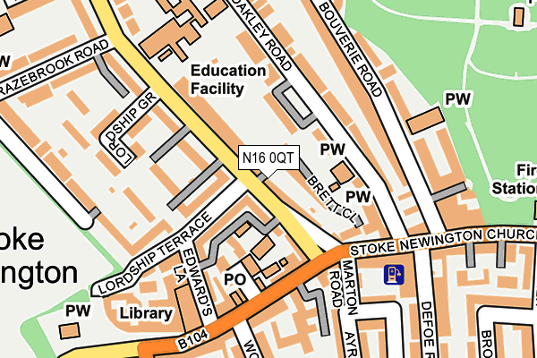 N16 0QT map - OS OpenMap – Local (Ordnance Survey) N16 0QT map - OS OpenMap – Local (Ordnance Survey)