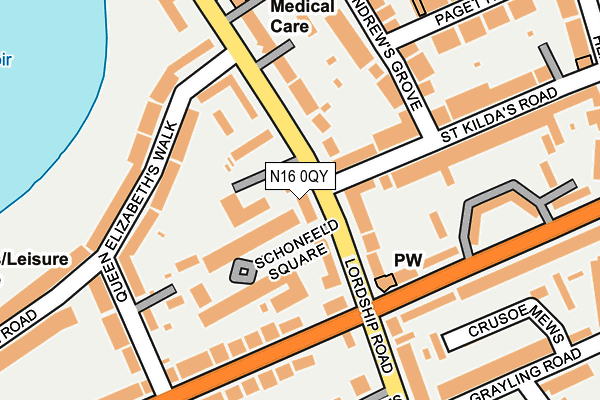 N16 0QY map - OS OpenMap – Local (Ordnance Survey) N16 0QY map - OS OpenMap – Local (Ordnance Survey)