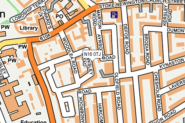 N16 0TJ map - OS OpenMap – Local (Ordnance Survey) N16 0TJ map - OS OpenMap – Local (Ordnance Survey)
