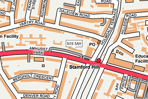 N16 5AH map - OS OpenMap – Local (Ordnance Survey)